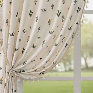 lot 1312 image: F-CHU Orange Floral Curtains 84 Inch Length 2 Panels Set Living Room Floor Length Drapes Bedroom Boho Farmhouse Window Curtain Panels Rod Pocket Tassel Dining Room Window Treatments 55 W x 84 L