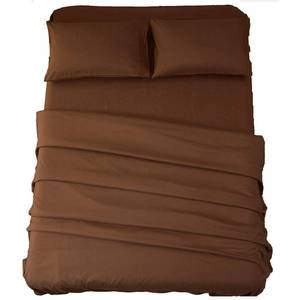 lot 1318 image: SONORO KATE Sheets Super Soft Microfiber 1800 Thread Count 16 Inch Deep Pocket 4 Piece Queen Brown