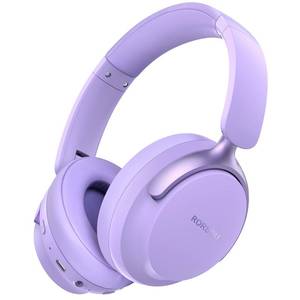 lot 1335 image: RORSOU B8 Bluetooth Headphones Over Ear, 6 EQ Music Modes and 50H Playtime Deep Bass Wireless Headphones with Mic, Lightweight Folding HiFi Stereo Headset for iPadTravelTabletPCHome Purple