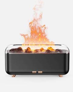 lot 1338 image: Essential Oil Diffuser, Fireplace Flame Aromatherapy Diffuser 500ml Aroma Humidifier for Home with 8 Colors Night Light, Timer, Auto-Off, Noiseless Scent Diffuser for Bedroom, Office,Yoga