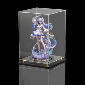 lot 1352 image: Acrylic Display Case with Floating Shelf &amp Thick Base UV-Protected Collectible Showcase for Souvenirs, Figurines, and Memorabilia (9 Lx9 Wx13 H)