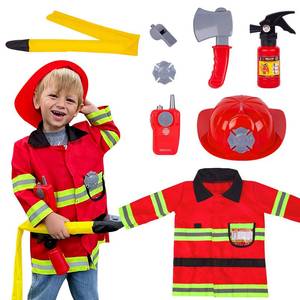lot 1364 image: Liberry Fireman Costume for Kids 3 4 5 Years Old, Firefighter Tools with Fire Extinguisher, Pretend Play Toy Gift for Toddler Boys & Girls