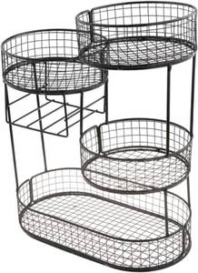 lot 131339 image: Countertop Fruit Basket, Fruits Stand Holder, Party Serving Tray Container, Vegetable Serving Bowl Storage Rack, Black