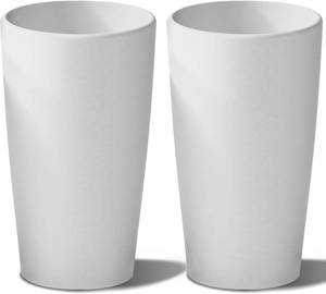 lot 231449 image: SnugNiture Set of 2 Round Tall Planters 22 Inch, Large Planter for Indoor Outdoor Plants, Modern Flower Pot Containers Large Decorative Tree Planter, White
