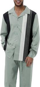 lot 331161 image: TIFIYA Mens Casual 2 Piece Leisure Shirts Suits Long Sleeve Button Down Walking Sets Party Wedding Outfits S-5XL