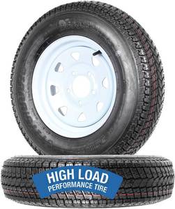 lot 331174 image: Retails for $143 eCustomrim 2-Pack Trailer Tire Rim Assembly ST17580D13 B78-13 13 Inch Load C 5 Lug 13 Inch White Spoke Wheel
