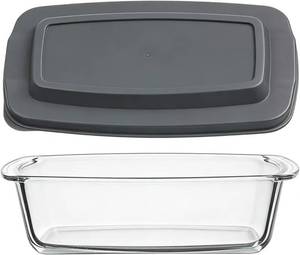 lot 331189 image: Glass Baking Dishes for Oven, Rectangular Glass Baking Dish with Lid   Tempered Heat-Resistant Pan for Lasagna, Brownies, Casseroles, Dishwasher & Freezer Safe, Reusable, Clear Glass for Easy Monitoring (Black)