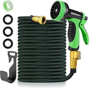 lot 331196 image: FrutPunch Garden Hose 25 FT,Non-Expanding,10 Functional Nozzles,Garden Hose anti-kink,Heavy Duty Flexible Water Hose 25 FT,Suitable for Outdoor,Yard, Lawn, Car Washing and Other Scenes. (25ft)