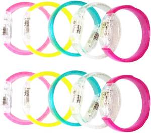 lot 431345 image: Pack Of 16 Bubble Glow Bracelets, Assorted Colors Wristbands, Light-Up Handchain Jewelry for Parties and Night Activities