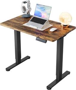lot 431347 image: Retails for $120 HUANUO 32 Small Electric Standing Desk Adjustable Height, 4 Memory Height Settings, Sit Stand Up Desk for Home Office & Computer Workstation, Vintage Brown