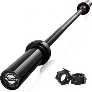 lot 431352 image: RITFIT Olympic Barbell 4ft6ft - 2 Inch Weight Bar for Strength Training, Weightlifting, Squat, Deadlift, Bench Press, Curl, Overhead Press - 350lbs500lbs Capacity