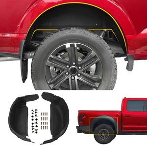 lot 171301 image: Retails for $120 Rear Wheel Well Liners Compatible with 2021-2025 2026 Ford F150 (Not for Raptor) Rear Wheel Arch Liners No Drilling Well Guards Tire Inner Fenders for 2024 F-150 Replacement Accessories (2PCS)