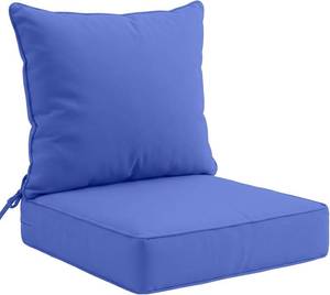lot 171305 image: EAGLE PEAK Outdoor Deep Seat Patio Seat Cushion Set, 25 x 25 x 5 inch, 2-Piece Back Chair Cushion, 1 Pack, Ocean Blue