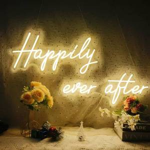 lot 171307 image: Happily Ever After Neon Sign Large, 42.5 Inch Neon Sign Wedding Happily Ever After with Remote Dimmer, Neon Lights for Bedroom, Wedding, Birthday, Bachelorette Party, Warm White