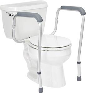 lot 171316 image: Medline Toilet Handle Safety Rail, Grab Bar for Bathroom, 26 to 31 Adjustable Height, 250-lb. Capacity
