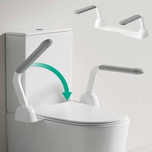 lot 171327 image: Toilet Safety Rails for Seniors, Super Heavy Duty Handicap Toilet Rails with Foldable Handles, Space Saving, Stylish and Durable, Anti Slip Toilet Safety Frame with Arms for Seniors Disabled Pregnant