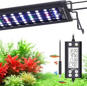 lot 171340 image: SEAOURA Aquarium LED Light with Thermometer, 36-42in Full Spectrum Lights for Fish Tank, 247 Programmable with Power Off Memory, WRGB Custom, 20 Level Dimmable Brightness for Freshwater Aquariums
