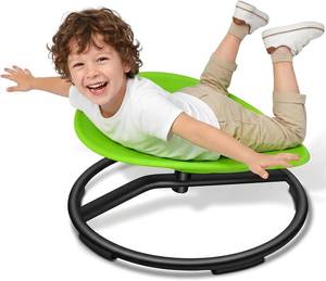 lot 171342 image: Spinning Chair for Autistic Kids - Sensory Swivel Seat with 220 lbs Weight Capacity & Non-Slip Base, Improves Balance & Coordination, Sit and Spin Sensory Toy for ADHDAutism, Ages 3 (Green)