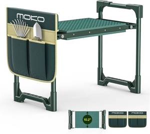 lot 271320 image: MoKo Garden Kneeler, Heavy Duty Garden Kneeler and Seat Supports up to 350Lbs, Gardening Stool with LargeTool Bag, Foldable Kneeling Stool Space Saving, Gardening Gifts for Women, Seniors, Dark Green