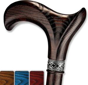 lot 271326 image: Asterom Handcrafted Walking Cane - Ergonomic, Derby, Wooden Canes for Men, Fashionable Walking Sticks for Seniors