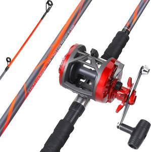 lot 271346 image: Sougayilang Progressive Glass Fishing Pole Conventional Reel Combo Medium Heavy for Catfish Salmon and Steelhead-70