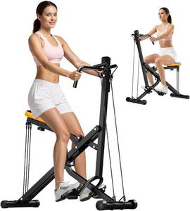 lot 271370 image: OWLSKY Squat Rowing Machine for Home Workout, Foldable Squat Assist & Row Trainer with LCD Monitor, 3 Resistance Bands, Adjustable Seat, Heavy Duty 350 lbs, Full-Body Fitness Equipment