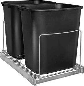 lot 371259 image: LYNK PROFESSIONAL  Double Pull Out Trash Can Under Cabinet - Under Sink Trash Can Slider - Trash Can Slide Out Drawer - Sliding Pull Out for Kitchen Garbage Bin (Trash Cans Not Included)