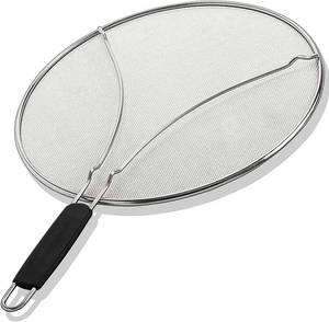 lot 371261 image: Splatter Screen for Frying Pan - 15 Inch Stainless Steel Grease Splatter Guard - Cover Oil Splash when Sizzling Bacon, Cooking Fried Chicken or Popcorn