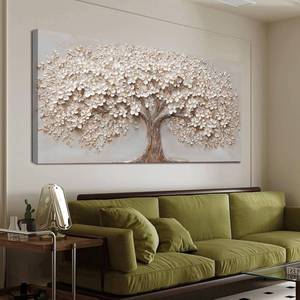 lot 371267 image: Canvas Wall Art Decor Prints Modern Botanical Wall Art Pictures for Living Room Canvas Art Wall Decor Tree of Life Wall Art Decor White Flower Wall Art Prints Artwork for Walls Bedroom Office Decor 20 X 40