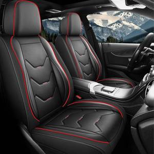 lot 371285 image: otoez Car Seat Covers Full Set, 5 Seats Leather Seat Cover for Car, Black Automotive Front and Back Seat Cushion Protector Waterproof and Non-Slip for Most Sedens Trucks SUVs, Black