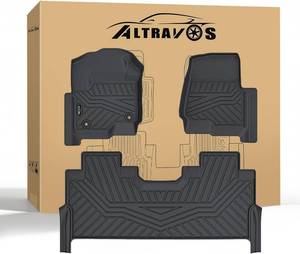 lot 371288 image: Floor Mats for 2017-2024 2025 2026 Ford F250 F350 F450 Super Duty Crew Cab 1st & 2nd Row TPE All Weather Protection Car Mats for 2026 F250 Floor Liners