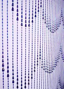lot 371296 image: 3 FT X 9 FT Raindrops Blue Iridescent Beaded Curtain Door String Curtain Wall Panel Window Room Divider Blind for Wedding Coffee House Restaurant Parts Home Decoration