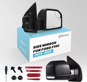 lot 471416 image: (8 Pins) Right Passenger Side Mirror For 2015-2020 Ford F150 With Turn Signal Light Power Glass Heated Outside Temp Sensor Manual Folding Replaces#JL3Z17682CA With Installation Kit1 set