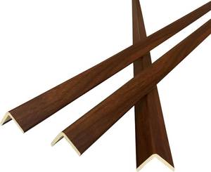 lot 471420 image: Wall Corner Protector 3PCS 45 Corner Molding Trim Walnut Wood Grain Corner Trim Decorative Strips for Door and Window Frames Mirror Edges Ceramic Tiles, and Wooden Wall Edges.