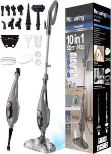 lot 471425 image: 11-in-1 Steam Mop, 1550W Powerful Handheld Steam Cleaner, 260 F Multi-Functional Floor Steamer with 21.3FT Cord for Floors, Hardwood, Tiles, Grout, Windows, Kitchen, Bath, Adjustable (Grey)