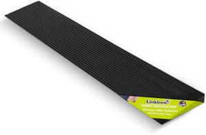 lot 471437 image: 0.8 Rise Rubber Threshold Ramp Doorway, Recycled Solid Rubber Wheelchair Ramp with 2204 Lbs Load Capacity, Temporary Driveway Curb Ramps for Handicap, Door, Scooters (35.4 Lx 5.9 W)