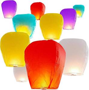 lot 141680 image: 10 Pack of Multi Colored Sky Lanterns