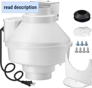 lot 271335 image: Retails for $158 4 Inch Dryer Booster Fan with Pressure Switch for Auto OnOff   167 CFM DBF 110 Vent Booster Fan for Long Duct Runs, Reduces Drying Time & Lint Buildup, IndoorOutdoor Inline Fan with Plug