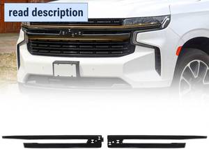 lot 371292 image: Retails for $140 Front Grille Bumper Center Molding Trim Compatible with Chevy Tahoe Suburban 2021 2022 2023 2024 Bumper Hood Grill Trim Direct Replacement for 84913568, 85136868, 85136870 (Black)