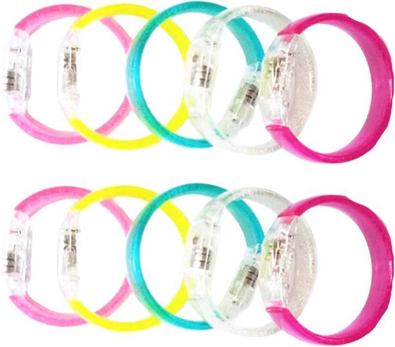 lot 431345 image: Pack Of 16 Bubble Glow Bracelets, Assorted Colors Wristbands, Light-Up Handchain Jewelry for Parties and Night Activities