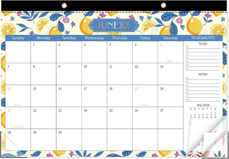 lot 242055 image: GuassLee Desk Calendar 2026-2027, Desk Top Calendar from Jun. 2026 to Dec. 2027, 17 x 11.5 Large School Year Desk Wall Calendar with To-Do List and Notes for Office School Home Teacher Planning