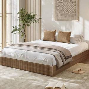 lot 101567 image: Retails for $193 Garvee California King Bed Frame, Wood Platform Bed with Fluted Design, Low Profile BedFrame, Minimalist Bed Base with Noise-Free, Easy Assembly, No Box Spring Needed, Pine