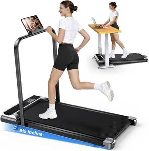 lot 271281 image: Retails for $200 AoraPulse Portable Foldable Treadmills for Home, Small Folding Treadmill for Home Office with 300 LBS Capacity, Walking Running Exercise Electric Compact Treadmill with LED Display