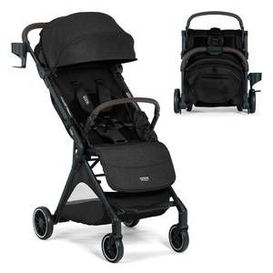 lot 301382 image: Retails for $280 Britax Juniper Compact Stroller, Portable & Lightweight On-The-Go Stroller with Fastpack & One-Hand RapidFold, Infant Car Seat Compatible, Built-in Carry Strap, Ventilating Fabrics   Raven Black