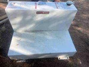 lot 306 image: Weather Guard White Steel Truck Tool Box with Lock