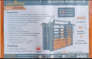 lot 361 image: LandHonor Model LHR-CSC10 Cattle Work Chute