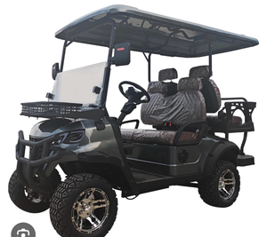 lot 8129 image: Electric Golf Cart with Lift Kit and Custom Wheels