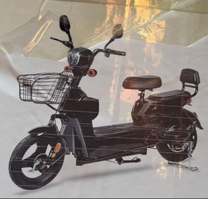 lot 8141 image: Electric Scooter with Basket and Passenger Seat