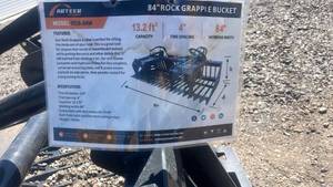 lot 10481 image: Arteer 84 Rock Grapple Bucket RGB-84W Skid Steer Attachment