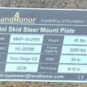 lot 12873 image: Mini Skid Steer Mount Plate Attachment